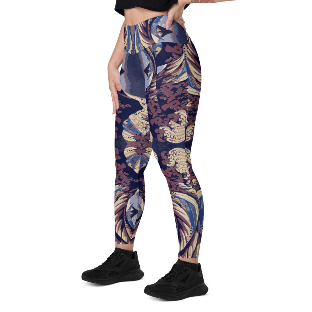 Midnight Off Of Kanagawa Leggings with pockets