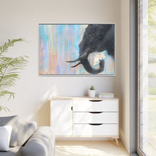 Trunk Space in Blue Matte Canvas, Framed
