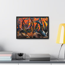 Wildlife Art Canvas Wrap - Colorful Nature Scene with Horned Animals