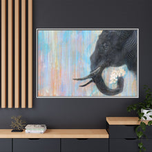 Trunk Space in Blue Matte Canvas, Framed