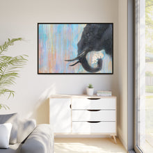 Trunk Space in Blue Matte Canvas, Framed