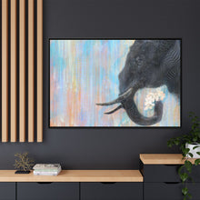 Trunk Space in Blue Matte Canvas, Framed