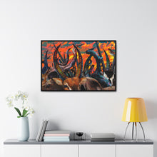 Wildlife Art Canvas Wrap - Colorful Nature Scene with Horned Animals
