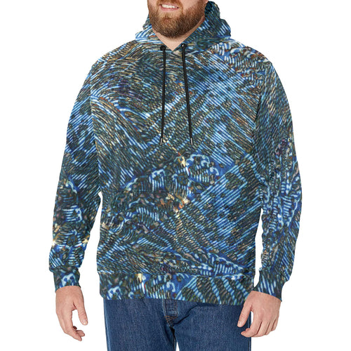 Wet Cheetah in Blue Fleece Hoodie