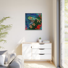 frog Matte Canvas, Framed (Multi-color)