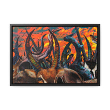 Wildlife Art Canvas Wrap - Colorful Nature Scene with Horned Animals