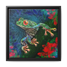 frog Matte Canvas, Framed (Multi-color)