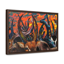 Wildlife Art Canvas Wrap - Colorful Nature Scene with Horned Animals