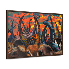 Wildlife Art Canvas Wrap - Colorful Nature Scene with Horned Animals