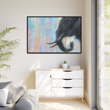 Trunk Space in Blue Matte Canvas, Framed