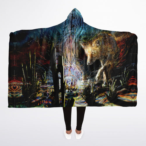 Keeping Curious Hooded Blanket Sherpa