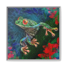 frog Matte Canvas, Framed (Multi-color)