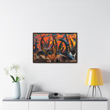 Wildlife Art Canvas Wrap - Colorful Nature Scene with Horned Animals