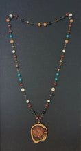 7-Wood Palette Pendant w/ Howlite, Turquoise, Wood Beads