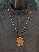 7-Wood Palette Pendant w/ Howlite, Turquoise, Wood Beads