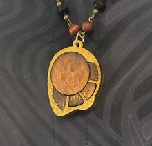 7-Wood Palette Pendant w/ Howlite, Turquoise, Wood Beads