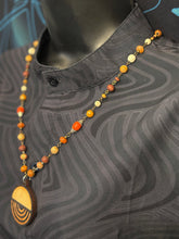 6-Wood Circle Pendant w/ Jasper, Sunstone, Howlite, Vintage and Wood Beads