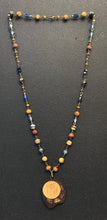 7-Wood Palette Pendant w/ Tibetan Agate, Czech Glass, Jasper, Wood Beads