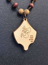 4-Wood Floret Pendant w/ Jasper, Tibetan Agate, Vintage Glass, Wood Beads