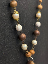 8-Wood Asanoha Pendant w/ Jasper, Brass, Vintage and Wood Beads