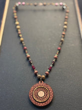 5-Wood Mandala Pendant w/ Jasper, Vintage and Wood Beads