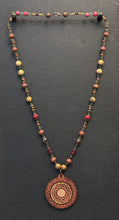 5-Wood Mandala Pendant w/ Jasper, Vintage and Wood Beads