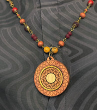 5-Wood Mandala Pendant w/ Jasper, Vintage and Wood Beads