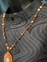 5-Wood Mandala Pendant w/ Jasper, Vintage and Wood Beads