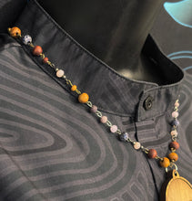 7-Wood Circle Pendant w/ Vintage and Wood Beads