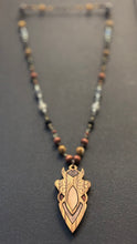 6-Wood Totem Pendant w/ Jasper, Vintage and Wood Beads