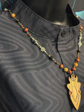 6-Wood Totem Pendant w/ Jasper, Vintage and Wood Beads