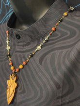 6-Wood Totem Pendant w/ Jasper, Vintage and Wood Beads