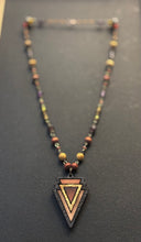 6-Wood Arrowhead w/ Jasper, Vintage and Wood Beads