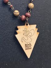 6-Wood Arrowhead w/ Jasper, Vintage and Wood Beads