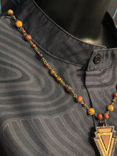 6-Wood Arrowhead w/ Jasper, Vintage and Wood Beads