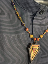 6-Wood Arrowhead w/ Jasper, Vintage and Wood Beads