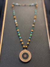 5-Wood Mandala Pendant w/ Turquoise, Jasper, Vintage and Wood Beads