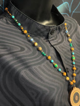 5-Wood Mandala Pendant w/ Turquoise, Jasper, Vintage and Wood Beads