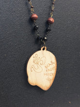 7-Wood Palette Pendant with Brass, Vintage and Wood Beads