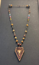 6-Wood Arrowhead Pendant with Jasper and Wood Beads