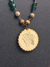5-Wood Gear Pendant with Jasper, Vintage, and Wood Beads