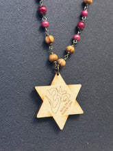 10-Wood Merkaba Pendant with Turquoise, Vintage and Wood Beads