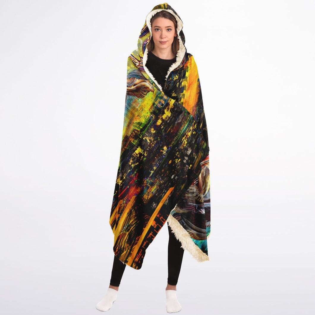 Stagnancy on Fire Hooded Sherpa Blanket