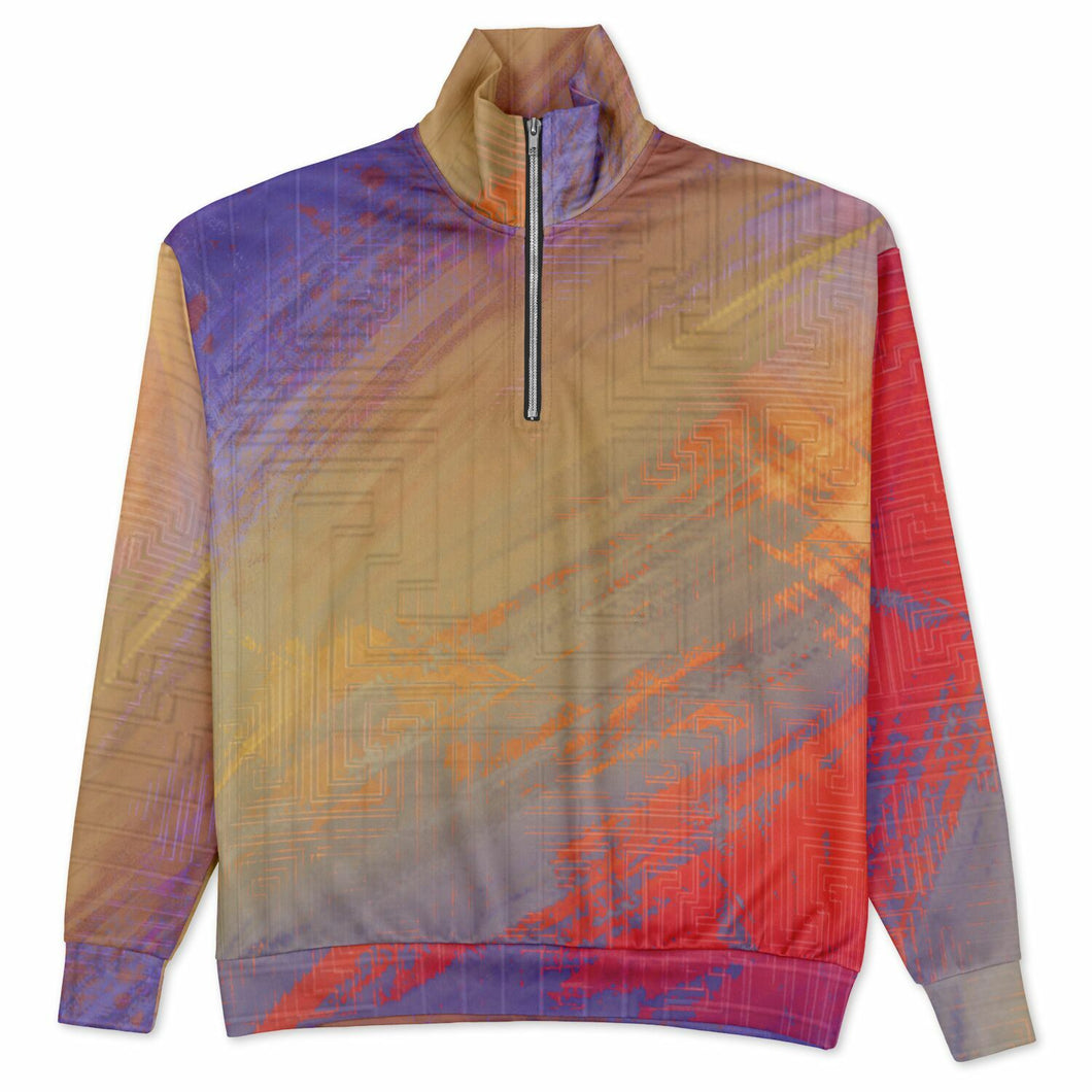 The Yum Factor Heavyweight Oversized Quarter Zip Sweatshirt - AOP
