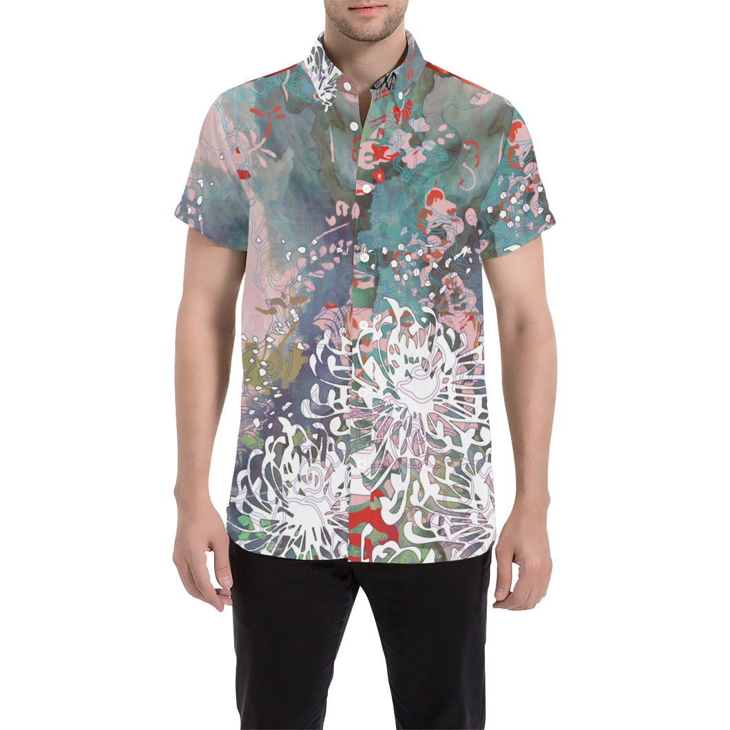 Sailing the Solar Flares Short Sleeve Button Up