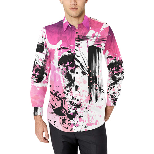 Cherry Blossom Brush Casual Dress Shirt