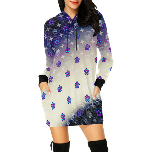 Lewis Towers White Blue Hooded Dress