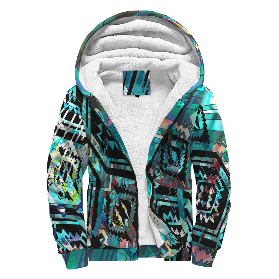AZtech in Turquoise Sherpa Hoodie