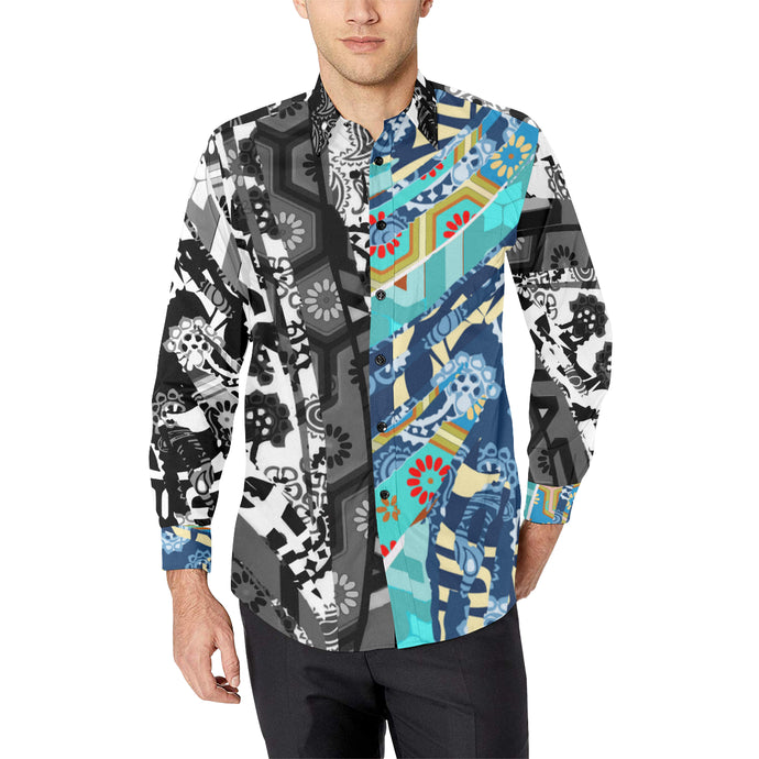 Angel Food in Black and White Casual Dress Shirt