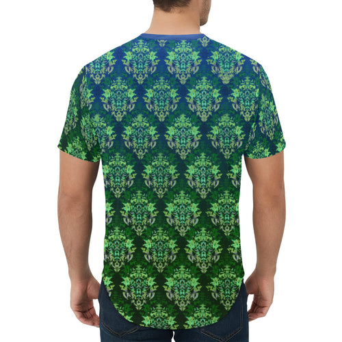 Upright Snaz in Green Curved Hem T-Shirt